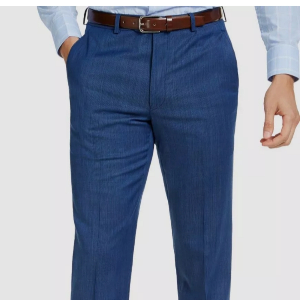 Michael Kors Men's Blue Modern-Fit Stretch Wool Suit Pants Size 34W 30L NWT